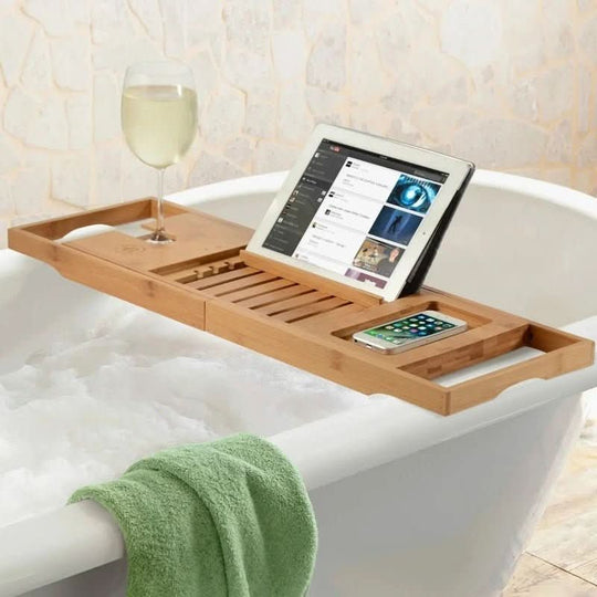Plateau de Baignoire Extensible pour Moments de Détente 4