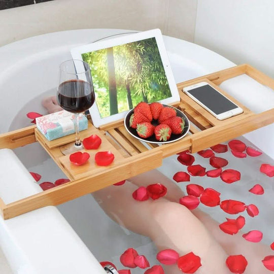 Plateau de Baignoire Extensible pour Moments de Détente 5