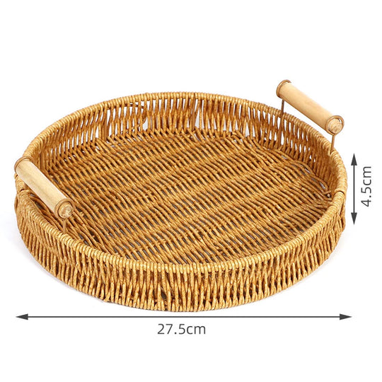 Plateau de Rangement Tissé à la Main Pour Intérieur Naturel 0