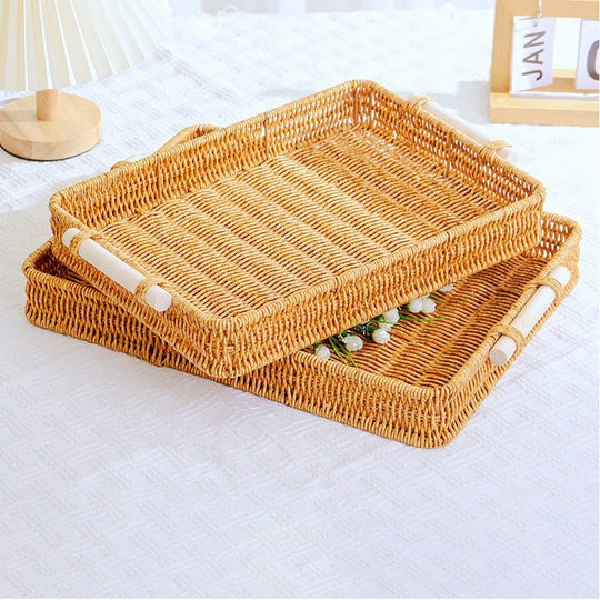 Plateau de Rangement Tissé à la Main Pour Intérieur Naturel 3
