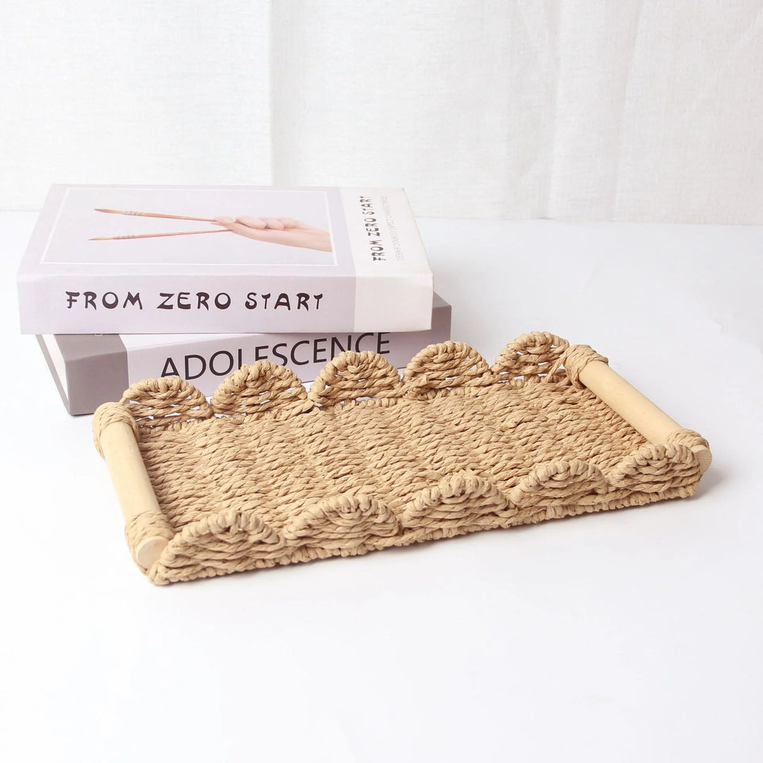Plateau de Service Tissé Décoratif pour Intérieur et Extérieur 1