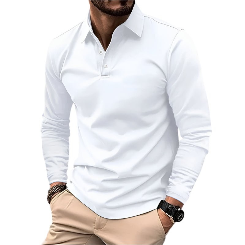 Polo Décontracté à Manches Longues pour Homme en Coton 0