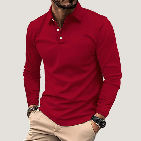 Polo Décontracté à Manches Longues pour Homme en Coton 2