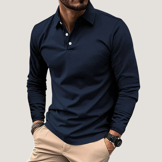 Polo Décontracté à Manches Longues pour Homme en Coton 4