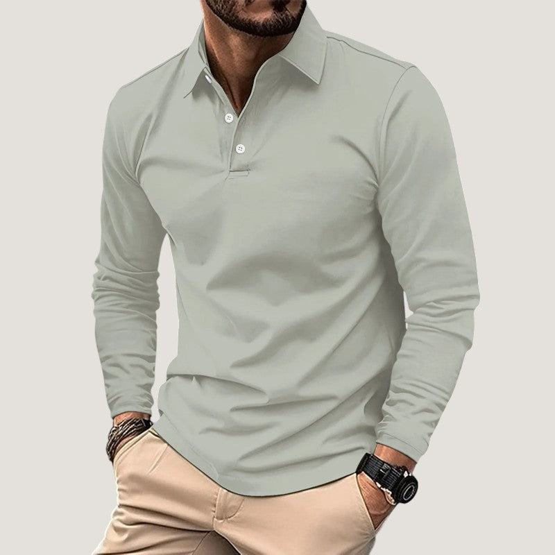 Polo Décontracté à Manches Longues pour Homme en Coton 5