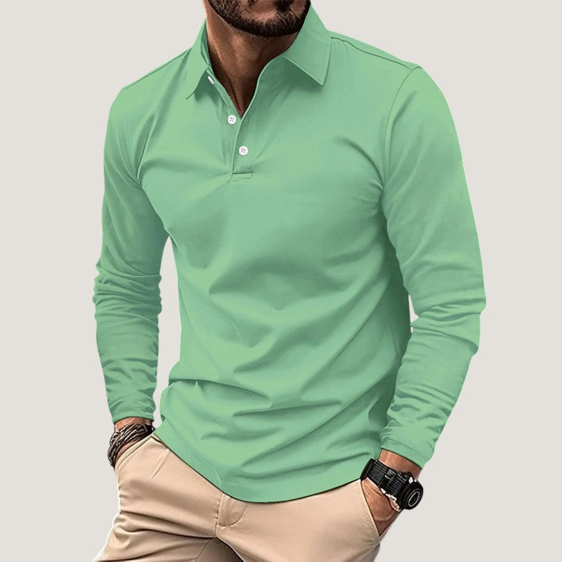 Polo Décontracté à Manches Longues pour Homme en Coton 6