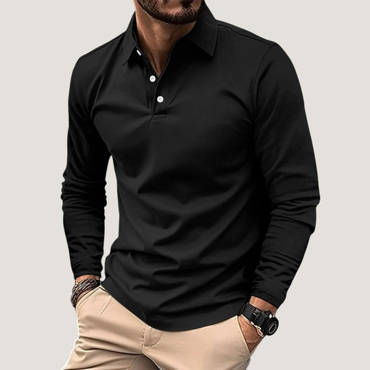 Polo Décontracté à Manches Longues pour Homme en Coton 7