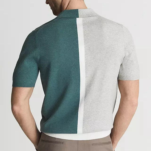 Polo Homme Ajustement Slim Détails de Contraste Manche Courte 1