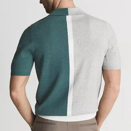 Polo Homme Ajustement Slim Détails de Contraste Manche Courte 1