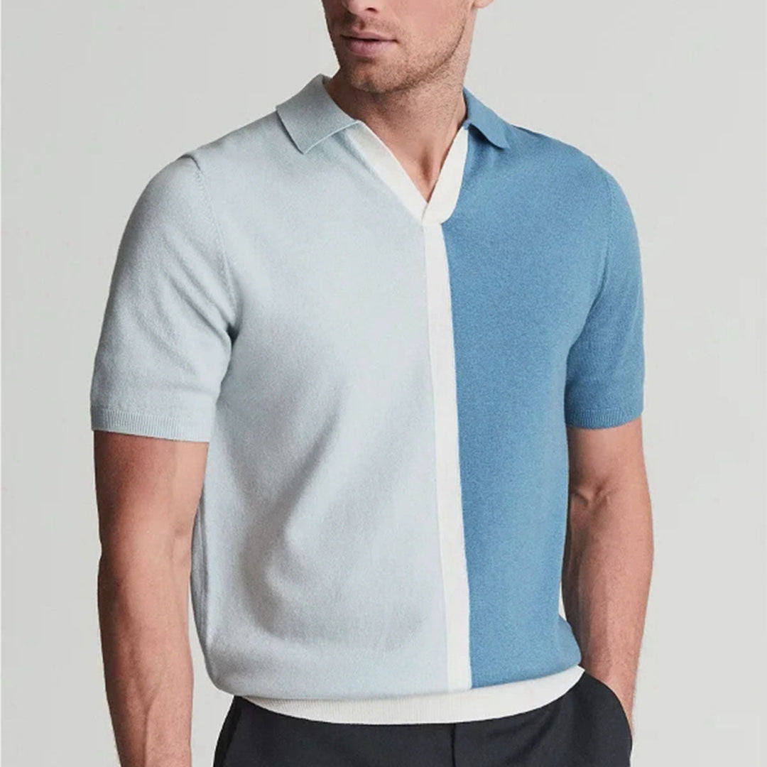 Polo Homme Ajustement Slim Détails de Contraste Manche Courte 2