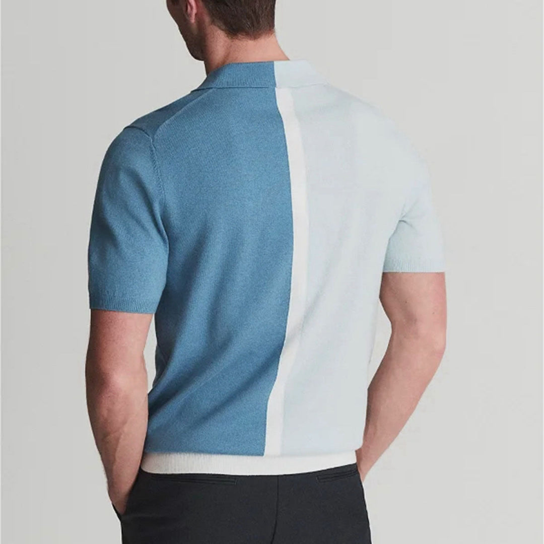 Polo Homme Ajustement Slim Détails de Contraste Manche Courte 3