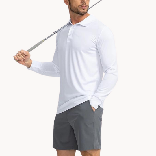 Polo Homme Classique à Manches Longues Confortable 6