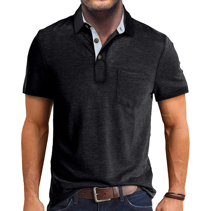 Polo Homme Classique en Coton Ajusté avec Col Modern 0