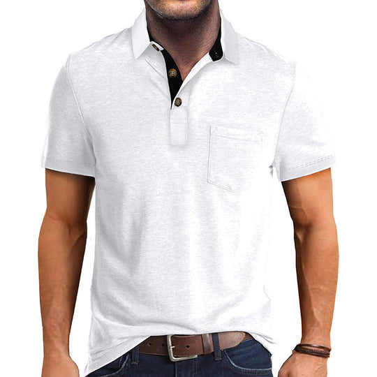 Polo Homme Classique en Coton Ajusté avec Col Modern 1