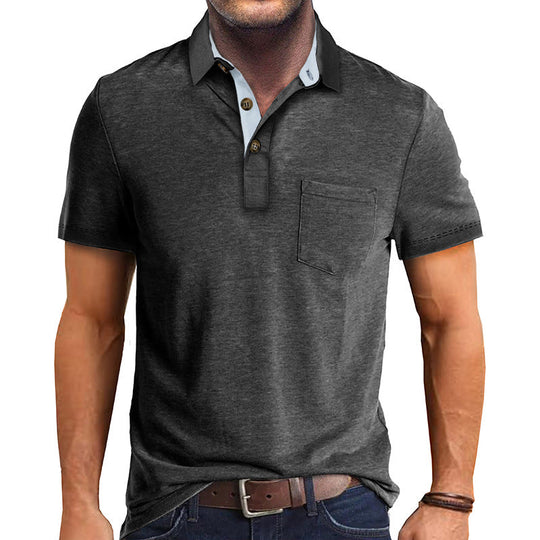 Polo Homme Classique en Coton Ajusté avec Col Modern 14