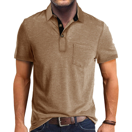 Polo Homme Classique en Coton Ajusté avec Col Modern 9