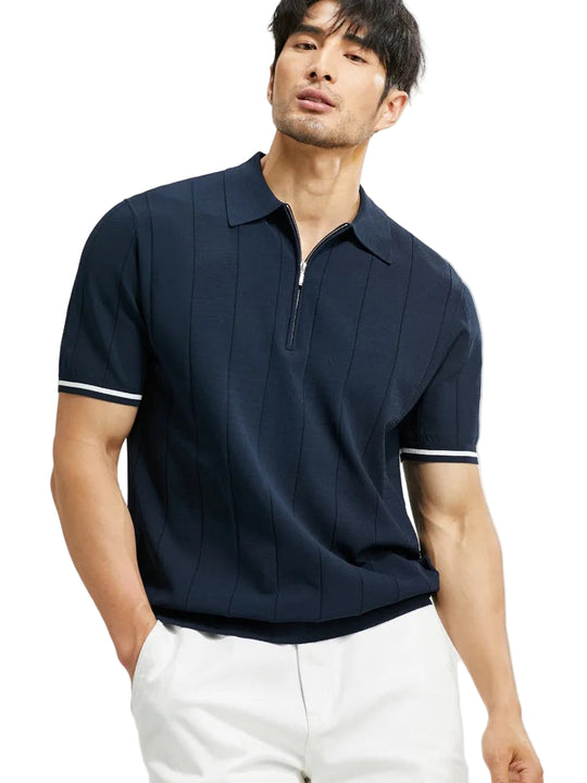 Polo Homme Coupe Ajustée Manches Courtes Style Décontracté 0
