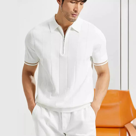 Polo Homme Coupe Ajustée Manches Courtes Style Décontracté 2