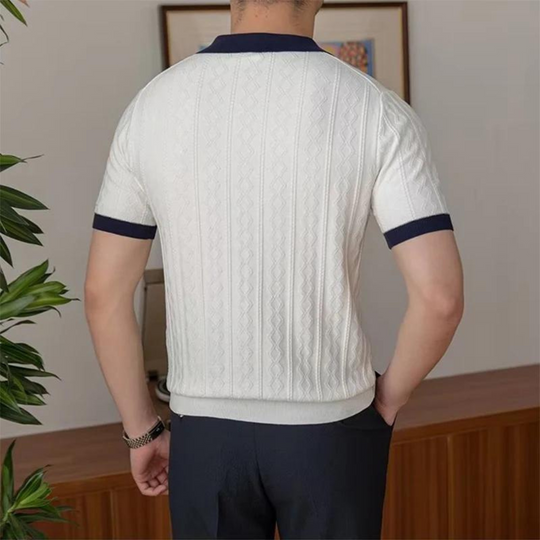 Polo Homme Décontracté Col en V Style Moderne 1