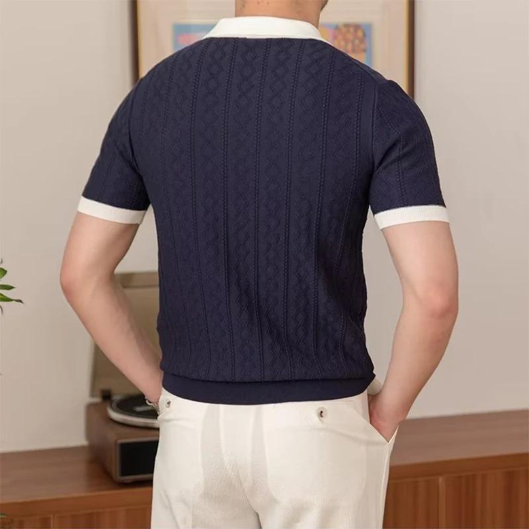 Polo Homme Décontracté Col en V Style Moderne 3
