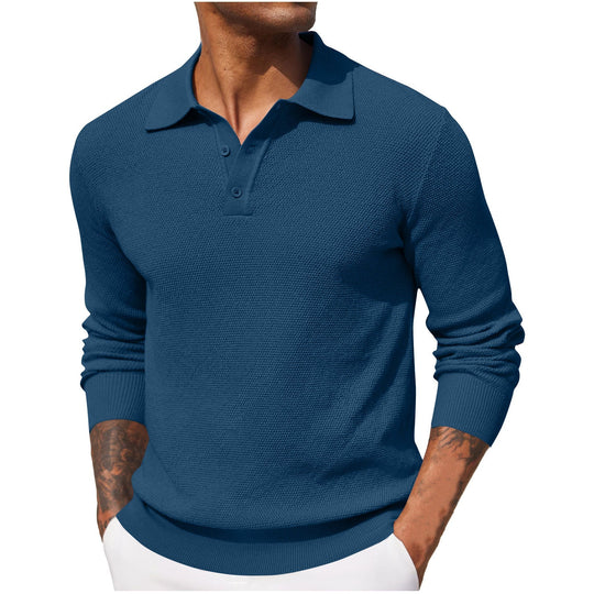 Polo Homme Manche Longue Décontracté Style Moderne 0