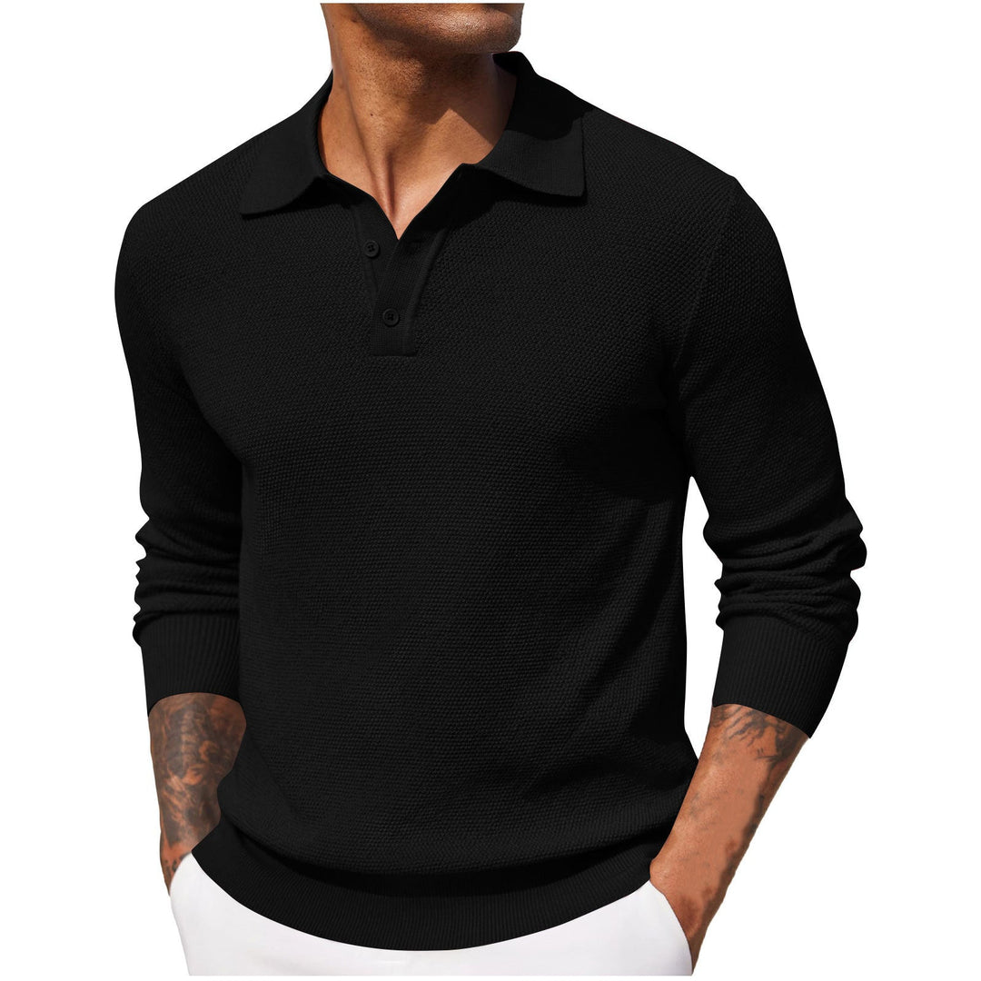 Polo Homme Manche Longue Décontracté Style Moderne 1