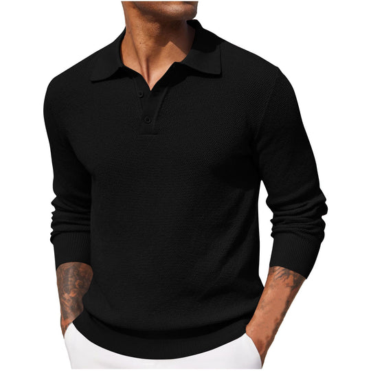 Polo Homme Manche Longue Décontracté Style Moderne 1