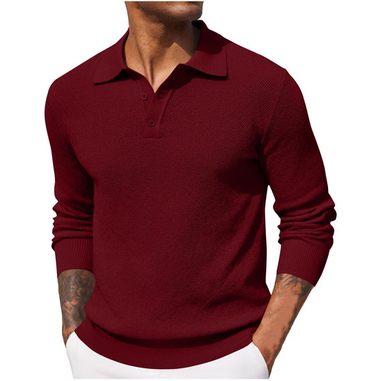 Polo Homme Manche Longue Décontracté Style Moderne 2