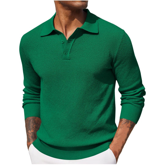 Polo Homme Manche Longue Décontracté Style Moderne 3