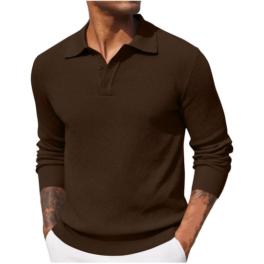 Polo Homme Manche Longue Décontracté Style Moderne 5