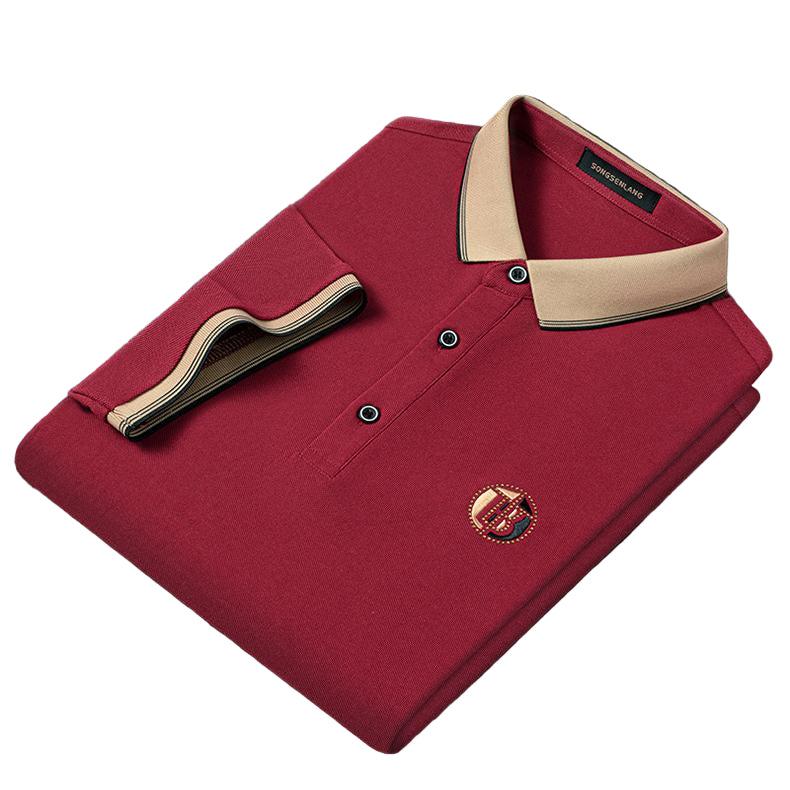 Polo Homme Moderne Brodé Chic à Manches Longues 0