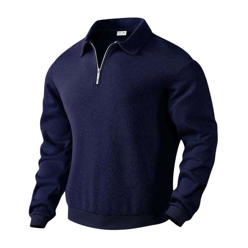 Polo Homme Sportif avec Fermeture Éclair en Tissu Respirant 0