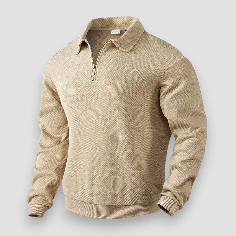 Polo Homme Sportif avec Fermeture Éclair en Tissu Respirant 1