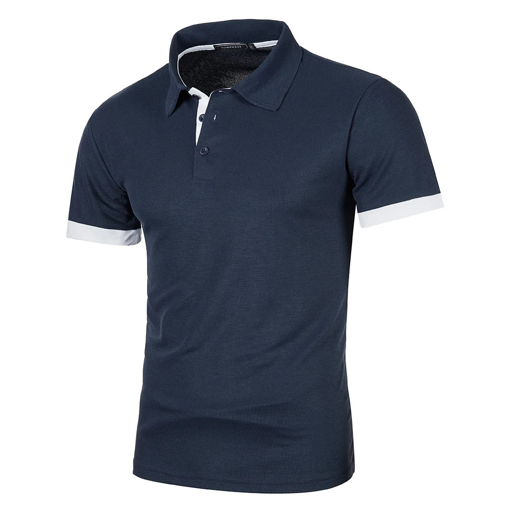 Polo Homme à Manches Courtes avec Col Contrasté 9