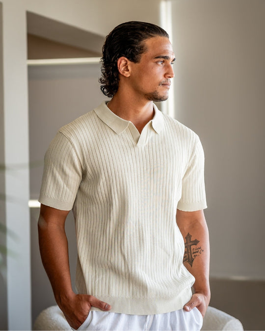 Polo pour Hommes en Coton Côtelé 2