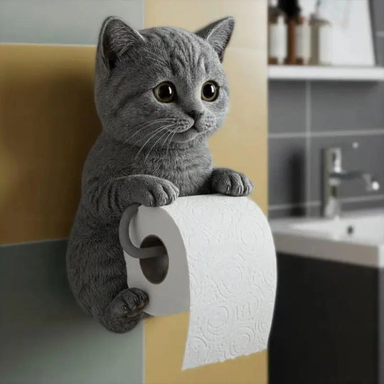 Porte-Rouleau de Papier Toilette Tête de Chat 0