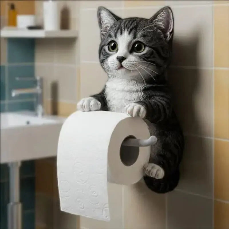 Porte-Rouleau de Papier Toilette Tête de Chat 4
