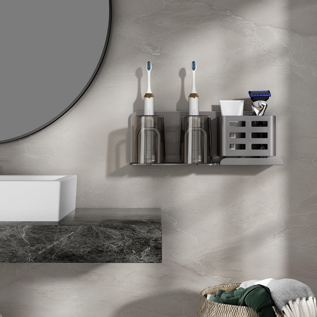 Porte-brosse à dents mural en aluminium pour salle de bain 2