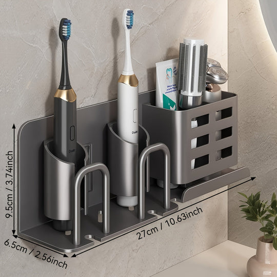 Porte-brosse à dents mural en aluminium pour salle de bain 4