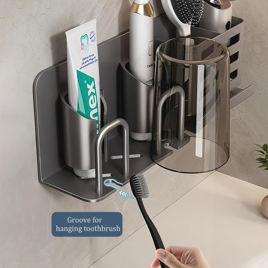Porte-brosse à dents mural en aluminium pour salle de bain 5