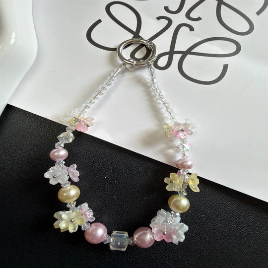 Porte-clés Femme Motif Floral Perlé 0