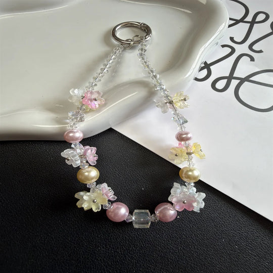 Porte-clés Femme Motif Floral Perlé 2
