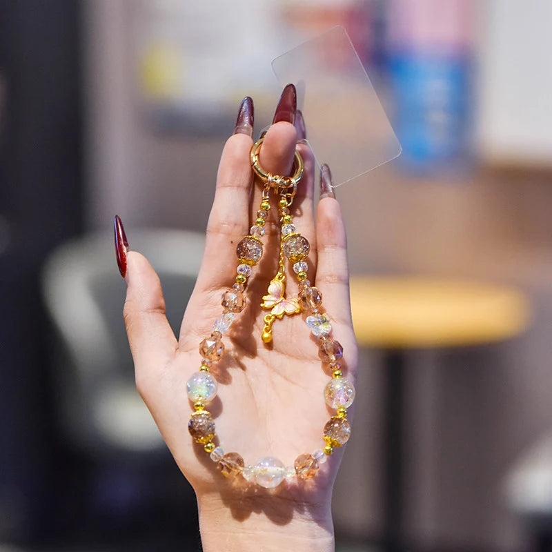 Porte-clés Femme avec Pendentif Papillon et Perles 1