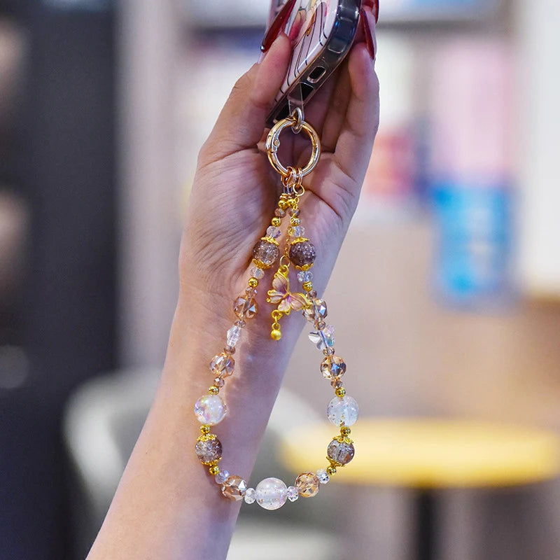 Porte-clés Femme avec Pendentif Papillon et Perles 3