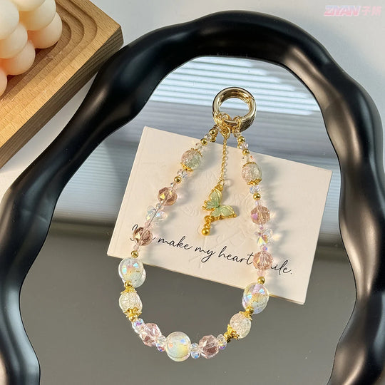 Porte-clés Femme avec Pendentif Papillon et Perles 5