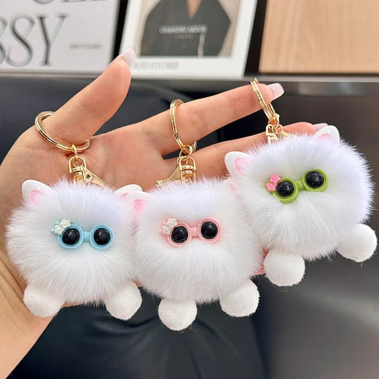 Porte-clés peluche chat ludique pour femme 2