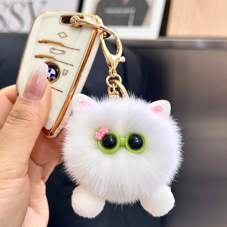 Porte-clés peluche chat ludique pour femme 3