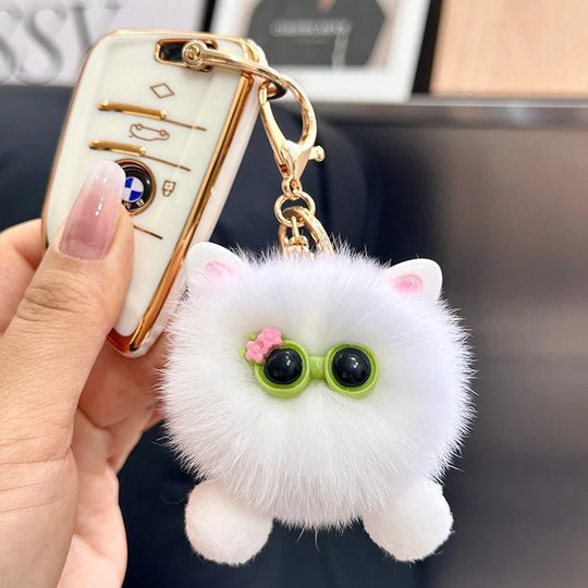 Porte-clés peluche chat ludique pour femme 3