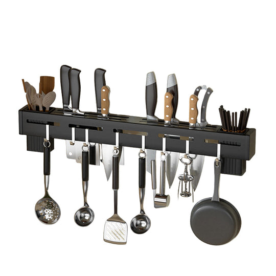 Porte-couteau mural en acier inoxydable avec crochets 0
