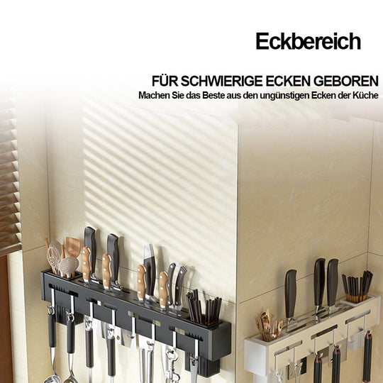 Porte-couteau mural en acier inoxydable avec crochets 5